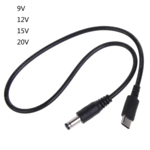 9V 12V 15V 20V USB Type-C to 5.5x2.1mm PD Power Supply Cable