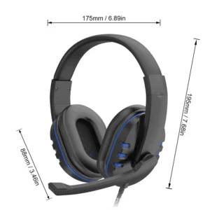 Gaming Headset 3.5mm Wired Over-Head Gamer Headphone With Microphone