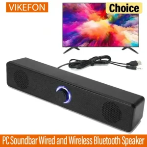 Wireless Bluetooth and PC Soundbar Wired Speaker USB Powered Soundbar